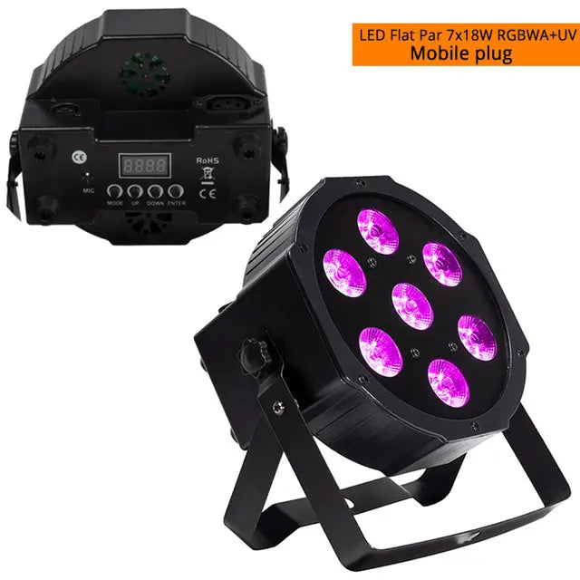 LED 7X18W Wash Light RGBWA+UV 6in1 Moving Head Stage Light DMX Stage Light DJ Nightclub Party Concert Stage Professional - Image #6